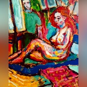 Vibrant Abstract Nude Art Print